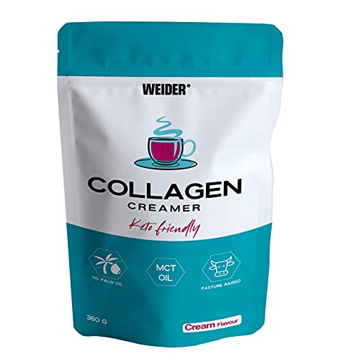 Weider Collagen Creamer (360g) Hydrolysiertes Kollagen und MCT (aus Kokosnussöl), Bulletproof coffee creamer Pulver, Gewichtskontrolle, Gelenkpflege, Haare, Haut, für Frühstück Kaffee oder Shake, Keto