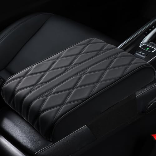 Leather Car Armrest Box Pad, Auto Center Konsole Abdeckung für Armlehne Box Matte, Memory Foam Leder Armlehne Abdeckung, Auto Mittelkonsole Pad für SUV/LKW/Fahrzeug Armlehne Matte