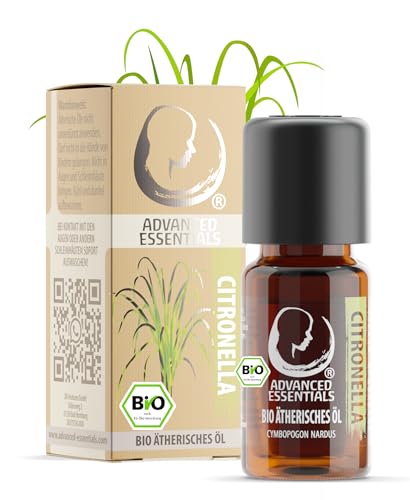 BIO Citronellaöl (Cymbopogon winterianus) kontrolliert biologischer Anbau ätherisches Zitronellaöl bio aus Sri Lanka (Zitronella, 10ml)
