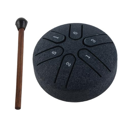 Tongue Drum 6 Noten Handpan-Trommel Zungentrommel aus Kohlenstoffstahl Mini Sorgenfreies Trommel-Percussion-Instrument mit Trommelstock für Anfänger (Navy blau)