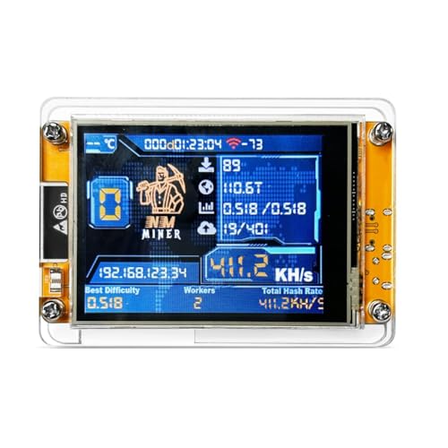 Fuhjythy NMMiner NerdMiner V2 411KH/S Hashrate ESP32 2.8 Smart Display BTC Solo Lottery Miner Bitcoin Crypto Lottery Miner