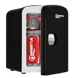 WANNYTON Mini Kühlschrank 4 L, Mini Kühlbox mit Kühl-/Wärmefunktion, tragbarer Kosmetik Kühlschränke, Autokühlbox AC 220-240 V DC 12 V, für Auto Camping Büro Schlafzimmer (Schwarz)