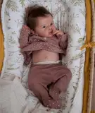 Anano Baby Reborn Babypuppe, Silikon, kompletter Körper, 45 cm, realistische Neugeborene, aus weichem Silikon, mit Kleidung