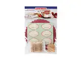 Leifheit Deko-Set Einkochen, mit Marmeladendeckchen, selbstklebenden Etiketten, Grußkarten, Gummis und Schnur, für 10 Gläser, Dekorieren für Eingemachtes und selbstgemachte Marmelade