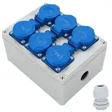 Wandverteiler Stromverteiler 6x 230v 16A, Baustromverteiler Wandverteiler, Baustromverteiler Für Indoor/Outdoor-Bereich, Werkstätten Und Fabriken, Stromverteiler Aussen Wasserdicht Ip54, Leergehäuse