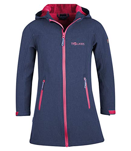 Trollkids Mädchen Lillesand wasserabweisender Softshell Mantel, Marineblau/Magenta, Größe 152