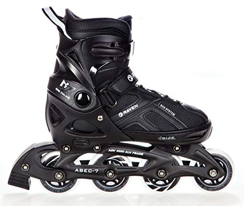 Raven Inlineskates Inliner Pulse verstellbar (Black, 37-40(23,5cm-26cm)