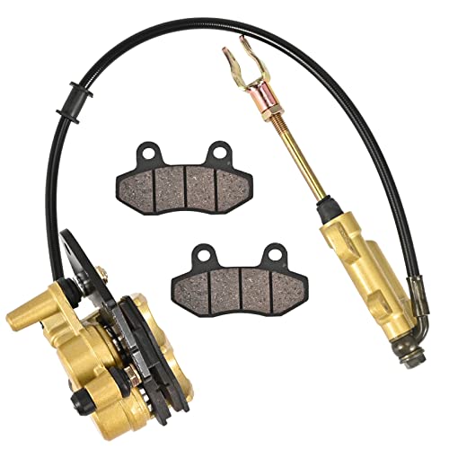 Trkimal Scheibenbremse Hauptzylinder Bremssattel mit Ersatz-Scheibenbremsbelägen für Chinese ATV Apollo Atomik Ssr Pit Dirt Bike Buggies Go kart 50cc 70cc 90cc 110cc 125cc(A Hinterer Hauptzylinder)