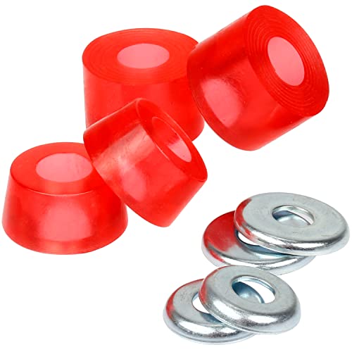 FunTomia Skateboard Lenkgummi 85A härte 2X Bottom Bushing - 2X Top Bushing und 4X Washer (Unterlegscheiben) für Zwei Achsen