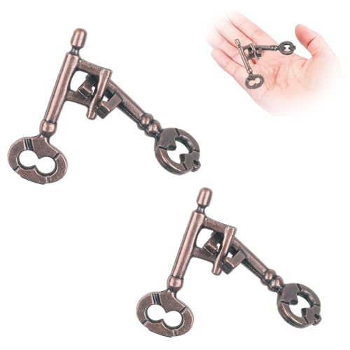 LJFEA 2 Sätze von Schlüsselpuzzles, knifflige Puzzle-Schlösser, 3D-Metallpuzzle mit Verriegelung