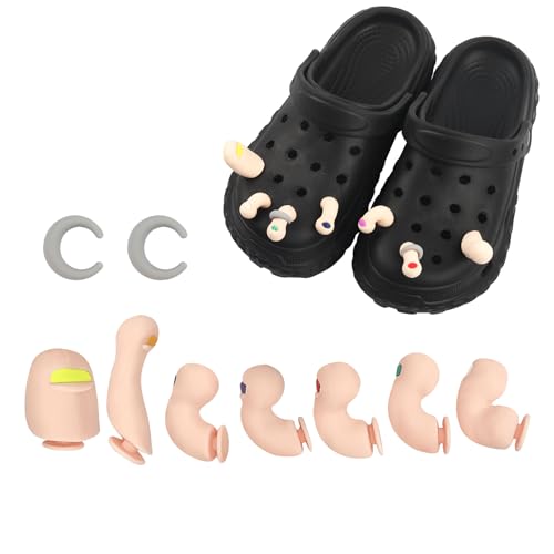 TINGTING Crocs Anstecker Zehen, 7Stück Charms Schuhe Lustige Zehen Schuh Charms Set Lustige 3D-Zehen-Schuh-Charms Zehenschuh Charms für Crocs DIY Schuh Schuhanhänger für Party Geschenk Charms