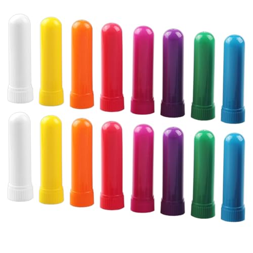 16 Stück Riechstifte für ätherische Öle,Naseninhalator stift(8 Farben),Riechstäbchen,Tragbarer riechstäbchen,Riechstifte für ätherische Öle für die Aromatherapie,Riechstift
