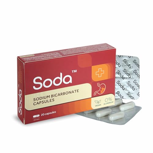 Natriumbicarbonat-Kapseln - 60 Kapseln (3 Packungen 20 Kapseln) - Körper pH-Balance, Magenprobleme, umweltfreundlich, tierfreundlich, Schönheitsprodukt, vegan. Von Soda™