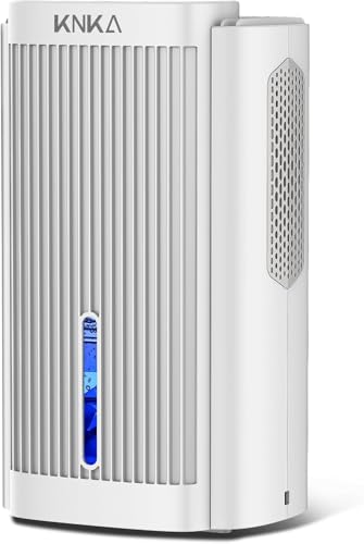 Luftentfeuchter, elektrischer Luftentfeuchter, 650 ml/T (2,1 L), Geräuschpegel unter 45 dB, für 10 Quadratmeter große Wohnungen, Badezimmer, Keller, Einzelader, Farbiges Nachtlicht, weiß