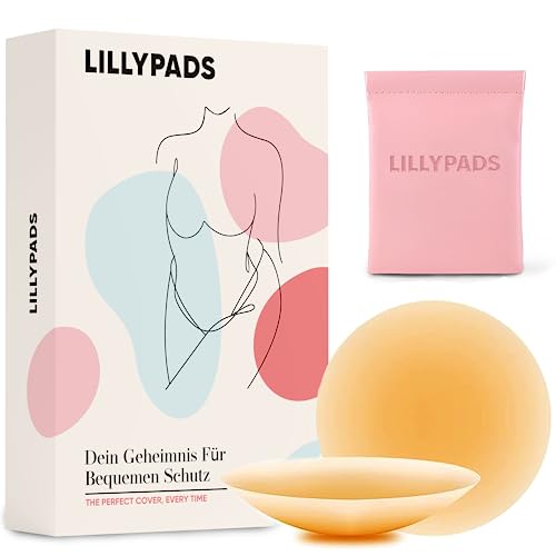 Lillypads Premium Nippelpads Selbstklebende Nipple Cover für Frauen - Wiederverwendbar und Waschbar - Nipple Pads für den Sommer - 8cm - Tanned - Für Tiefen Rückenausschnitt - Klebe BH