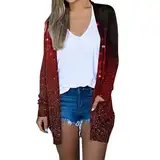 SCBFDI Weihnachten Damen Baumwolle Weihnachts Kostüm Damen Sexy Strickjacke Tracht Damen Weihnachts Kostüm Cardigan 40 Strickjacke Große Größen Damen Cardigan 44 Geschenke Weihnachten Rot Xl