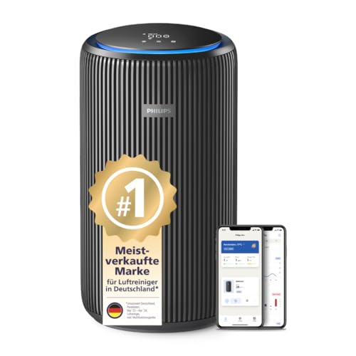 Philips Luftreiniger Serie 4200, HEPA NanoProtect - doppelter Aktivkohlefilter, CADR 600m³/h für 156m², besonders leise, intelligent und energieeffizient (AC4221/11)