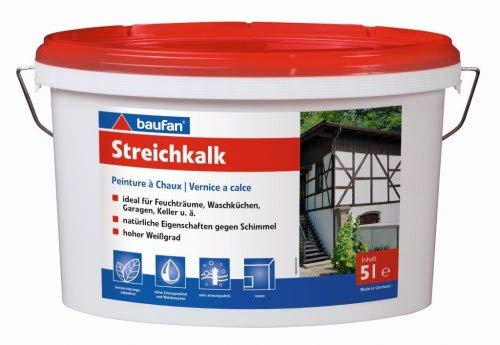 Baufan 100028 Streichkalk, Weiß, 5 l (1er Pack)