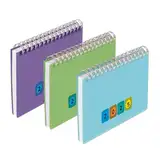 Mini Protect Querkalender 2025, Spiralbindung, 3 Farben (türkis, grün, lila), 145 x 90 mm, 128 Seiten