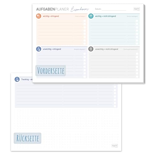 A5 To-do-Listen Block quer, 50 Blatt - Aufgabenblock nach Eisenhower-Prinzip - nachhaltig & klimaneutral