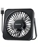 Gaiatop USB-Tischventilator, 12,7 cm, Kleiner Tragbarer Persönlicher Ventilator mit 3 Geschwindigkeiten, starkem Wind, ultraleise für Büro, Zuhause, Schlafzimmer, Wohnheim, Küche, Schwarz