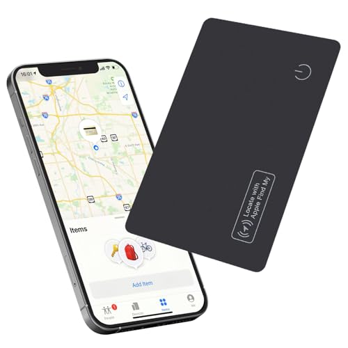 Reyke Dünne Geldbörsen-Tracker-Karte, wiederaufladbarer Geldbörsenfinder, kompatibel mit Apple Find My (nur iOS), Gegenstandsortierer für Gepäckanhänger, Handys, Reisepässe
