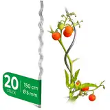 Novatool 20 Tomatenstäbe 150 cm x 5 mm Ø Tomatenspiralstäbe verzinkt Rankstäbe Tomatenstangen 150cm Tomaten Rankhilfe Pflanzstäbe Tomatenstab Pflanzständer Pflanzstecker Tomatenspiralstab 150