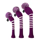 Strick Pom Pom Golf Kopfbedeckung Set für Driver Wood, Fairway und Utilities,Driverkopfhüllen,Holzkopfhüllen,Andere Schlägerkopfhüllen