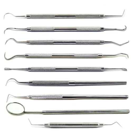 "Neu Dental Zahnsteinkratzer – Effektiver Zahnsteinentferner & Zahnreiniger für Endodontie mit Zahnsonde" (Stainless Steel, 9ER SET ZAHNARZT INSTRUMENTE(Dental Probe set 9))