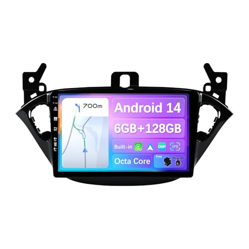 JOYX - 6G+128G - Android 12 IPS Autoradio Passt für Opel Corsa (2015-2019) / Adam (2013-2016) - Kabellos CarPlay/Android Auto/DSP - Kamera & MIC - 9 Zoll 2 Din - DAB Lenkradsteuerung Fast-boot 360-CAM