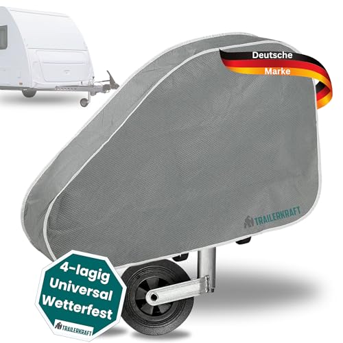 TRAILERKRAFT® Deichselabdeckung Wohnwagen PlusPro - Universal Deichselhaube Anhänger mit Doppel-Klickverschluss, Anhängerkupplung Abdeckung Anhängerdeichsel Deichselschutzhaube PKW