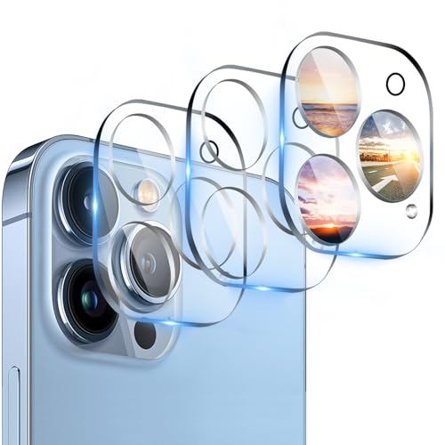 2 Stück für Panzerglas für iPhone 13 Pro/13 Pro Max Kameraschutz, 9H Härte Gehärtetes Glas für iPhone 13 Pro Kamera Schutzfolie, Kamera-Objektivschutz für iPhone 13 Pro Max Kamera Displayschutz