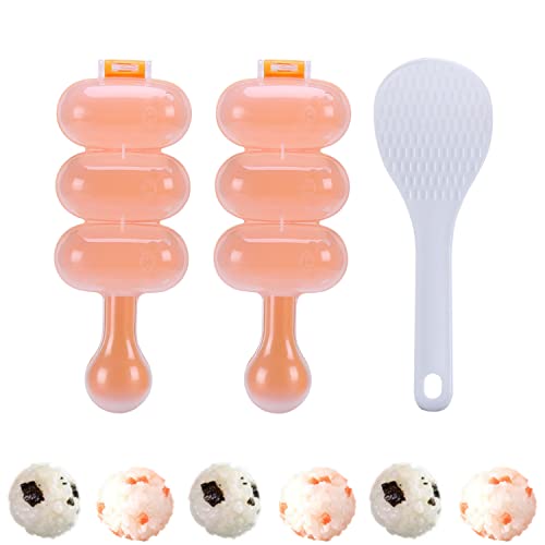 NWLS RICE BALL MAKER 3-teiliges Set für das Formen von Reisbällchen | Sushi Maker Set | das perfekte Sushi Zubehör | Reisballform aus lebensmittelechtem Polypropylen | inkl. Reislöffel