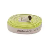 Ø 1 1/4 Zoll - 32 mm, 20 m Flachschlauch | Bauschlauch | Industrieschlauch | Synthetischer Gummi, Weiß mit Grün, 10 Bar, -20°C bis +60°