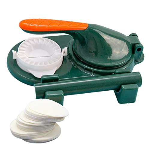 Blue Fish Dumpling Skin Maker mit Pressformen-Set, Ergonomischer manueller Dumpling Skin Presser für Einweihungsgeschenke, Inklusive 1 manuelle Knödelpresse, 1 Knödelschärfer, 1 Nudelholz
