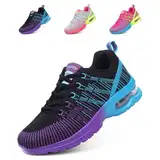 Hitmars Laufschuhe Damen Turnschuhe Luftpolster Sneaker Atmungsaktiv Sportschuhe Leicht Joggingschuhe rutschfest Straßenlaufschuhe Walkingschuhe Fitness Running Outdoor Schwarz EU 37