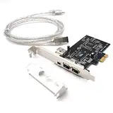 Pardarsey PCIe 3 Ports 1394A Firewire Erweiterungskarte, PCI Express (1x) auf externe IEEE 1394 Adapter Controller (2 x 6 Pin + 1 x 4 Pin) mit Low-Profile-Halterung für Desktop-PC und DV-Anschluss