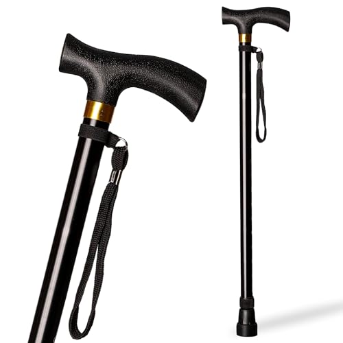 Ausziehbare Aluminiumknauf Stöcke, Schlag Stock, Farbe Schwarz, verstellbar 74 - 95 cm, weiche Handhabung