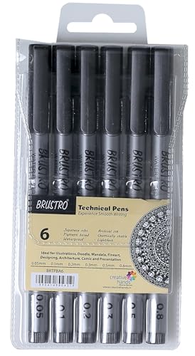 Brustro Technischer Stift, 6 Stück