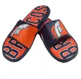 FOCO NFL Unisex Sport Shower Gel Slide Flip Flop Sandalen Colorblock Big Logo, Denver Broncos, 10-11 Women/9-10 Men