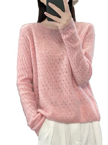 Damen-Wollpullover Mit O-Ausschnitt Und Langen Ärmeln. Lässige, Locker Sitzende, Übergroße Strickpullover