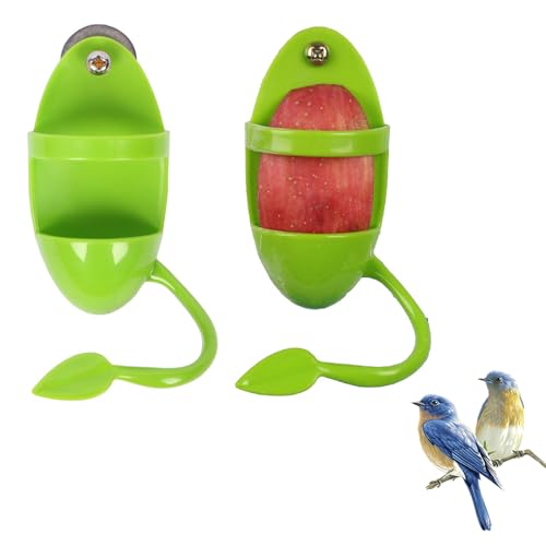 Sepiaschale Halterung, 2PCS Vogelfuttersäule Futterbehälter, Vogel Lebensmittel Halter, Wird zur Aufbewahrung von Futter, Obst, Gemüse und anderem Vogelfutter verwendet-(Grün)