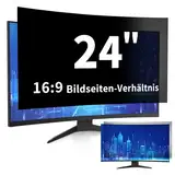 DEJIMAX Monitor Blickschutzfolie 24 Zoll für Computer 16:9 Seitenverhältnis, Anti -Blendung & blaues Licht, 24" Privacy Screen Filter, Monitor Datenschutzfolie, Bildschirmschutz für Büroarbeit