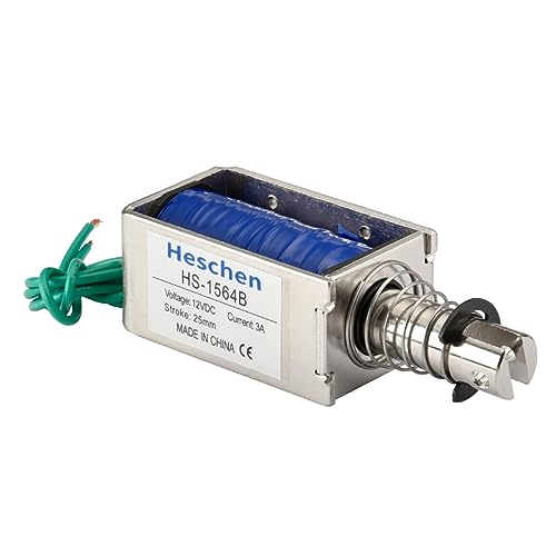 Heschen Magnet-Elektromagnet, HS-1564B, DC12V 3A, 25mm Hub, Kraft 30N, Push-Pull-Typ, offener Rahmen, Linearbewegung