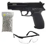 Saigo Defense Airsoft Pistol Pack SA Navy Federpistole/Farbe: Schwarz/Material: Hochfester Kunststoff und Metall/Leistung 0.5 Joule/Lieferung mit Zubehör