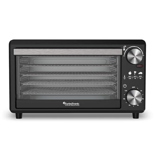 TurboWave BIO Dörrgerät ab 30°C - komplett aus Metall, 14 Liter, 5x Einlegeboden, 30°C bis 80°C, inkl. Timer und Rezeptheft