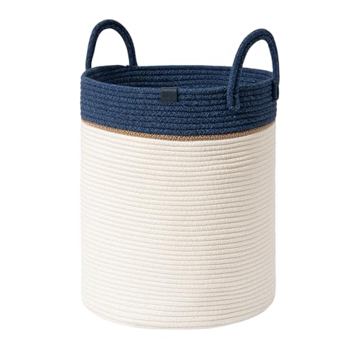 LA JOLIE MUSE Baumwollseilkorb-Organizer, Baby-Kinderzimmer-Behälter, Geschenk für Zuhause Blau