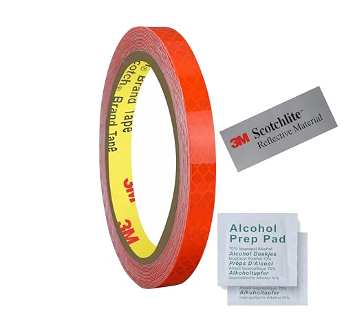 3M Diamond Grade 4084 Reflektierende Reflektorband Reflektorfolie Sicherheitswarnband Wasserdicht Reflexfolie Autos Motorräder Helm Fahrrad (Orange 5mm X 5meter)