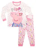 Peppa Wutz Schlafanzug Mädchen | Peppa Pig Schlafanzüge für Mädchen | Blumenmuster Pyjama Mehrfarbig 116