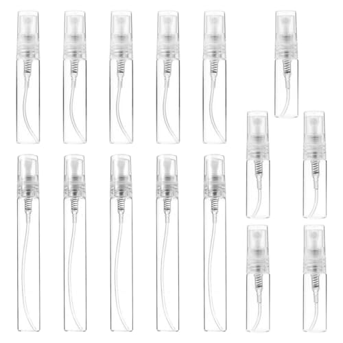 OQKAHIV 15 Mini-Parfumzerstäuber Sprühflaschen, 3ml, 5ml, 10ml, Nachfüllbare Fläschchen für unterwegs, ideal für Parfüm, Lotion, Körperpflegeprodukte und Reisen im Freien, Handlich und Platzsparend
